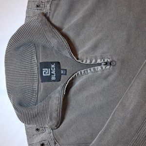 Black, Size Medium, Tan, Long Sleeve, Zip V neck, Pullover Sweater